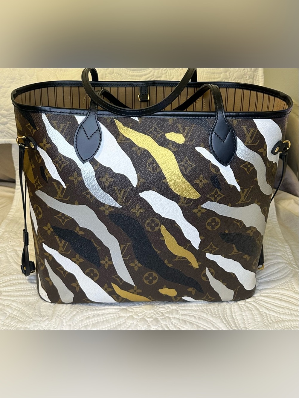 🖤Rare Louis Vuitton x League of Legends Monogram Neverfull MM Gold Silver🖤